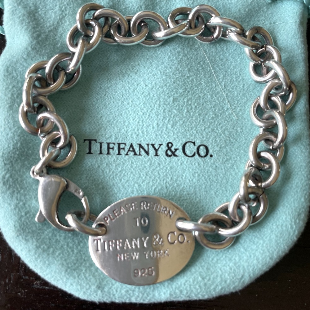 Tiffany & Co Oval Tag Sterling Silver Bracelet